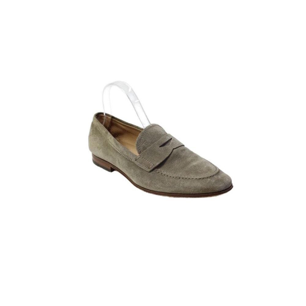 Tods Mens Slip On Round Toe Suede Loafers Gray Size 5
